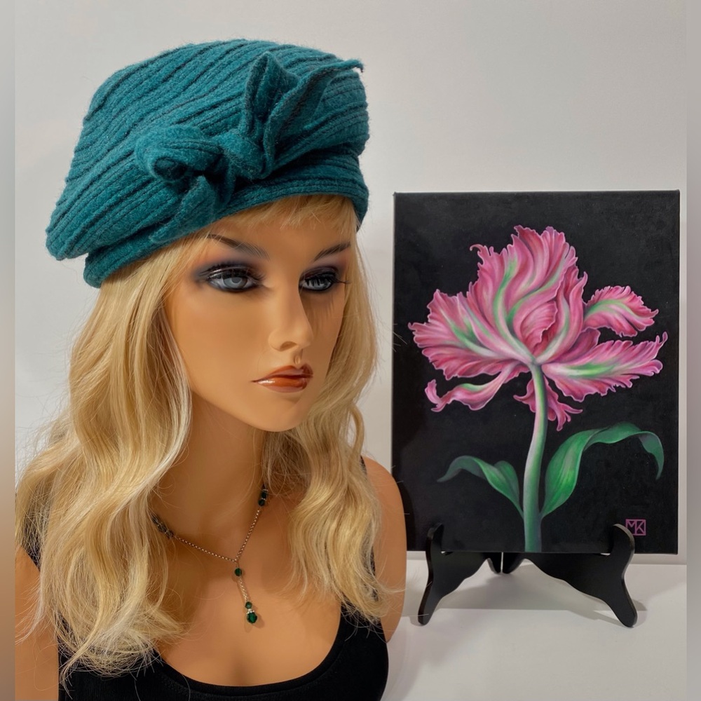 Nordstrom teal wool creative beret